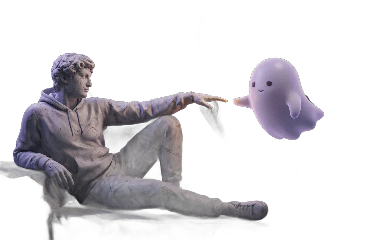 A human and an agent about to touch